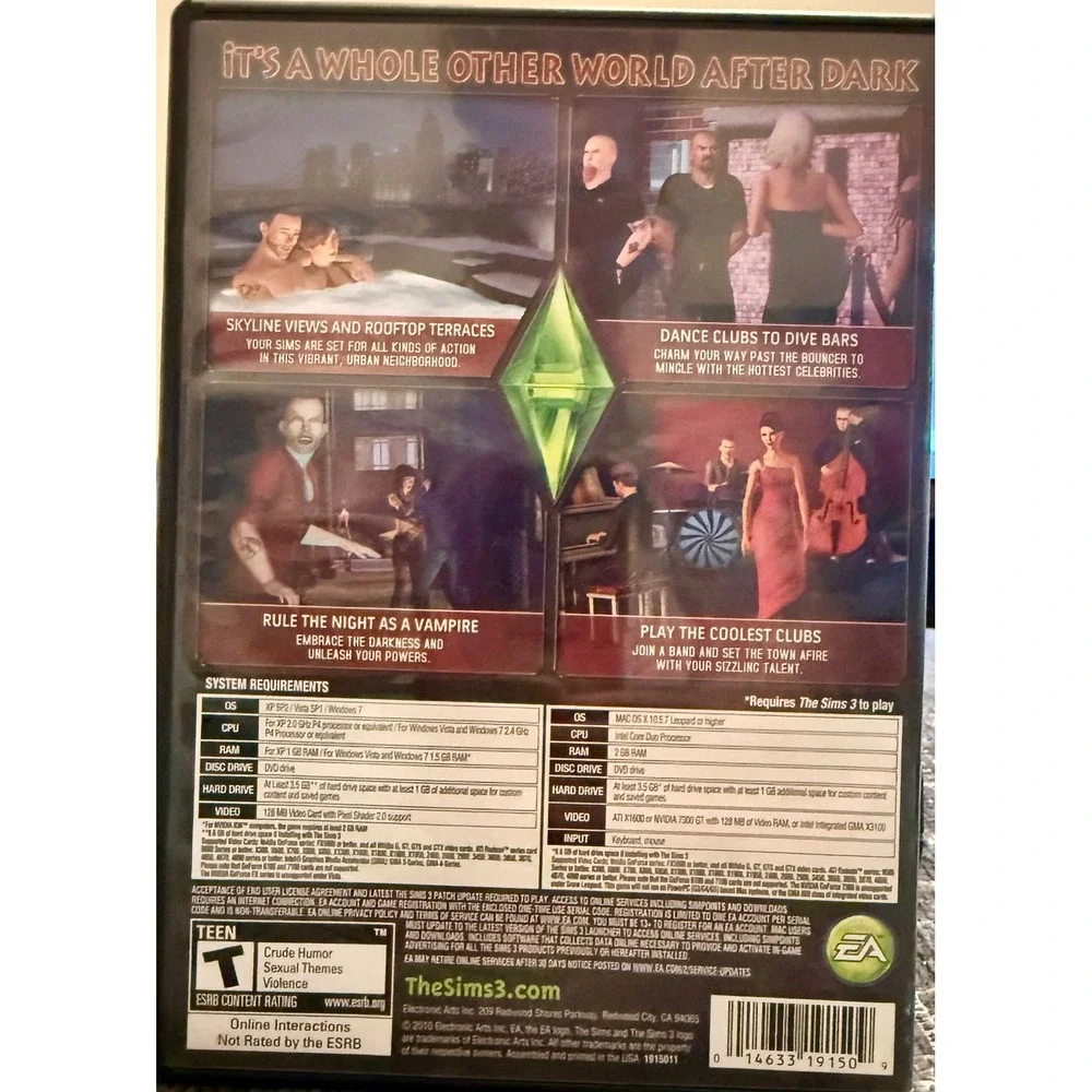 The Sims 3 Late Night Expansion Pack PC Mac DVD Vampires
